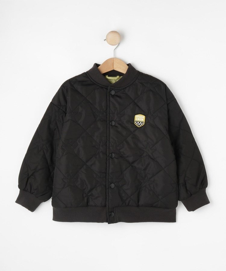 SHOO・LA・RUE 【100-150cm】星キルトリブブルゾン シューラルー ジャケット・アウター ブルゾン・ジャンパー ブラック カーキグリーン