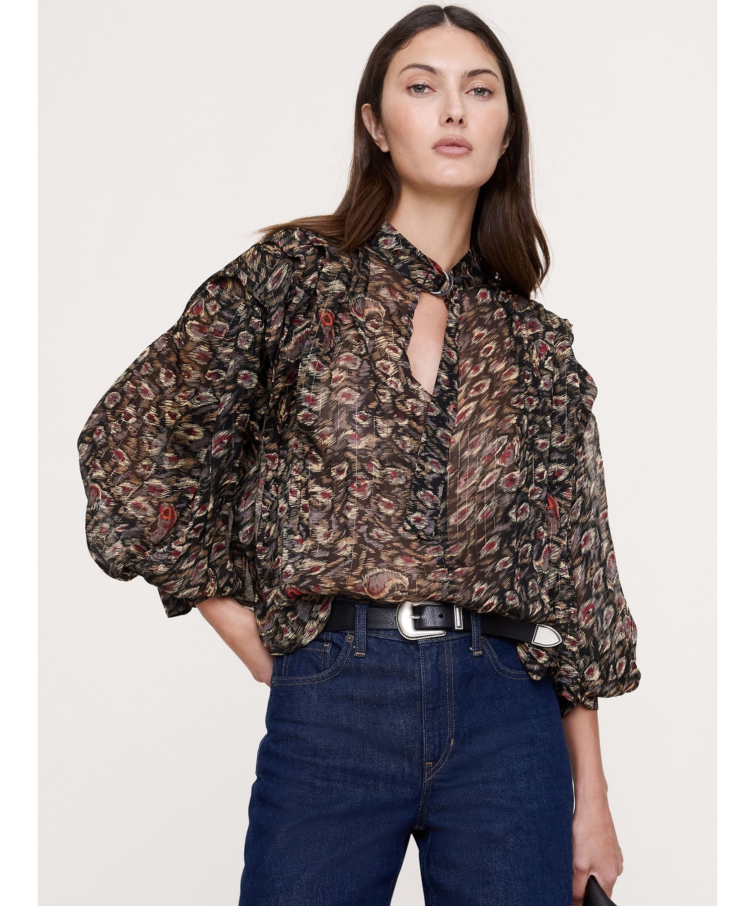 【SALE／20%OFF】BANANA REPUBLIC (W)シアー プリーツ ショルダー トップス バナナ・リパブリック トップス シャツ・ブラウス ベージュ【送料無料】のサムネイル