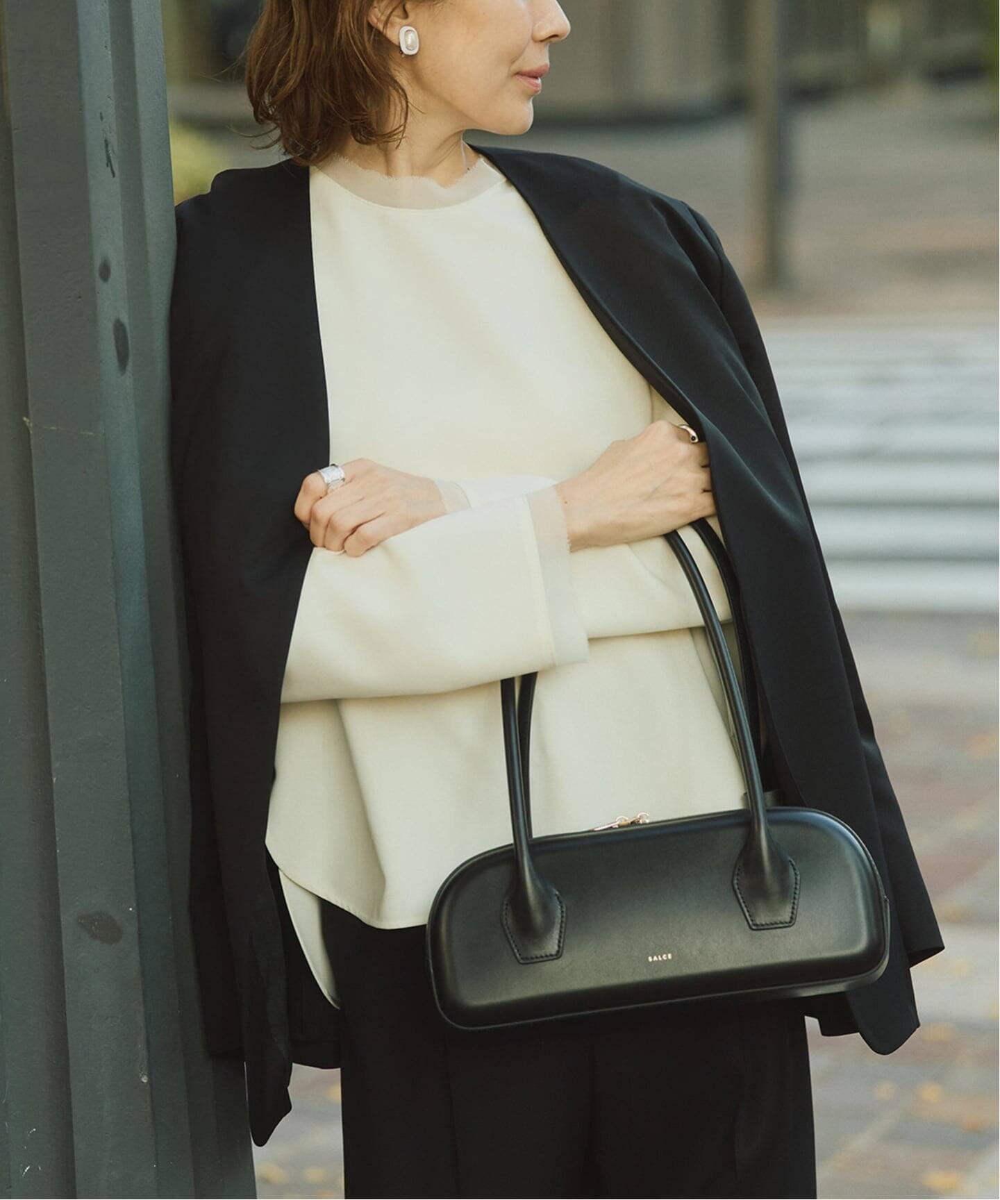 VERMEIL par iena SALCE サルチェ BIANCA W31xH11xD9cm 4461250004 ヴェルメイユ パー イエナ バッグ ハンドバッグ ブラック【送料無料】