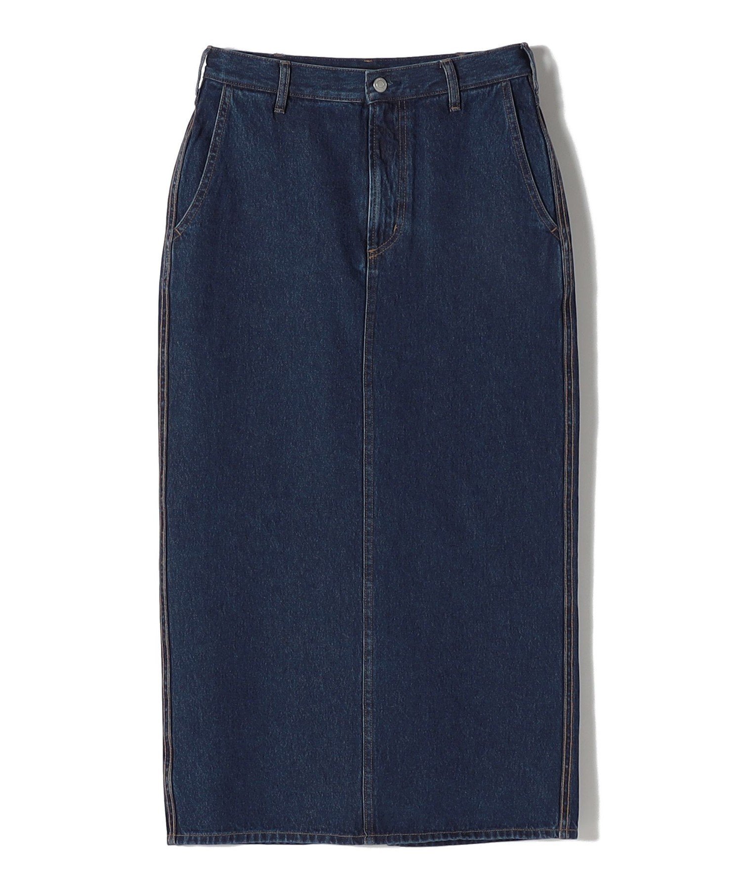 SHIPS WOMEN SHIPS Primary Navy Label:ワンウォッシュ 5ポケット デニム スカート シップス スカート ロング・マキシスカート ネイビー【送料無料】
