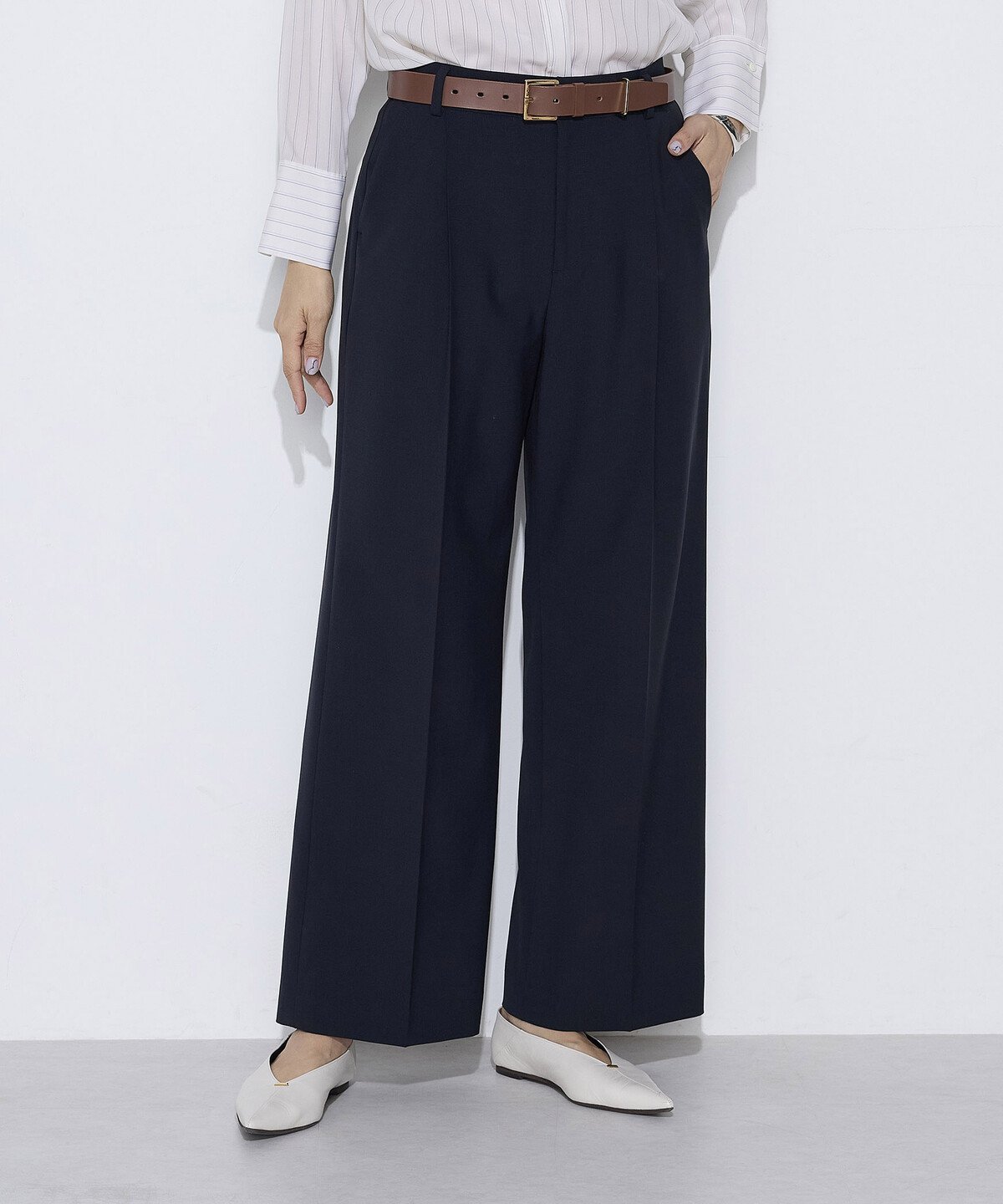 COMME CA TALL [ TALLサイズ ] 【セットアップ対応】T/W2WAYストレッチ ストレートパンツ コムサ パンツ その他のパンツ ブラウン ネイビー【送料無料】