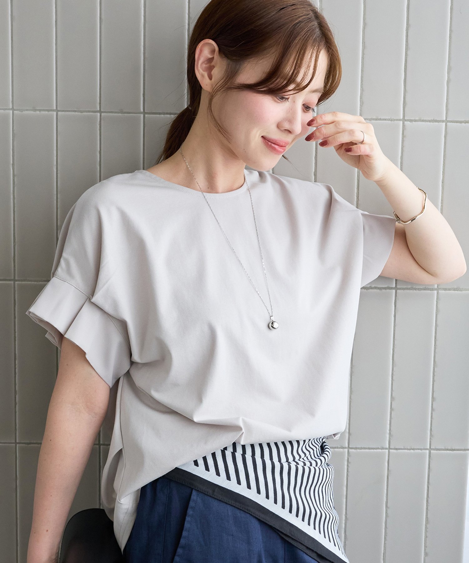 【SALE／25%OFF】le.coeur blanc ドライコットンタックスリーブプルオーバー ルク...