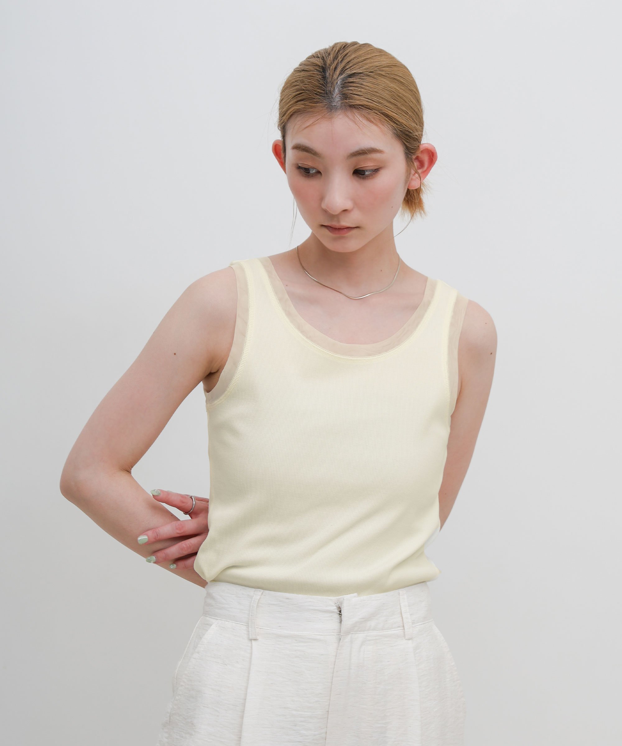 【SALE／30%OFF】SELECT MOCA リブチュールドッキングタンクトップ セレクトモカ トップス ノースリーブ・タンクトップ