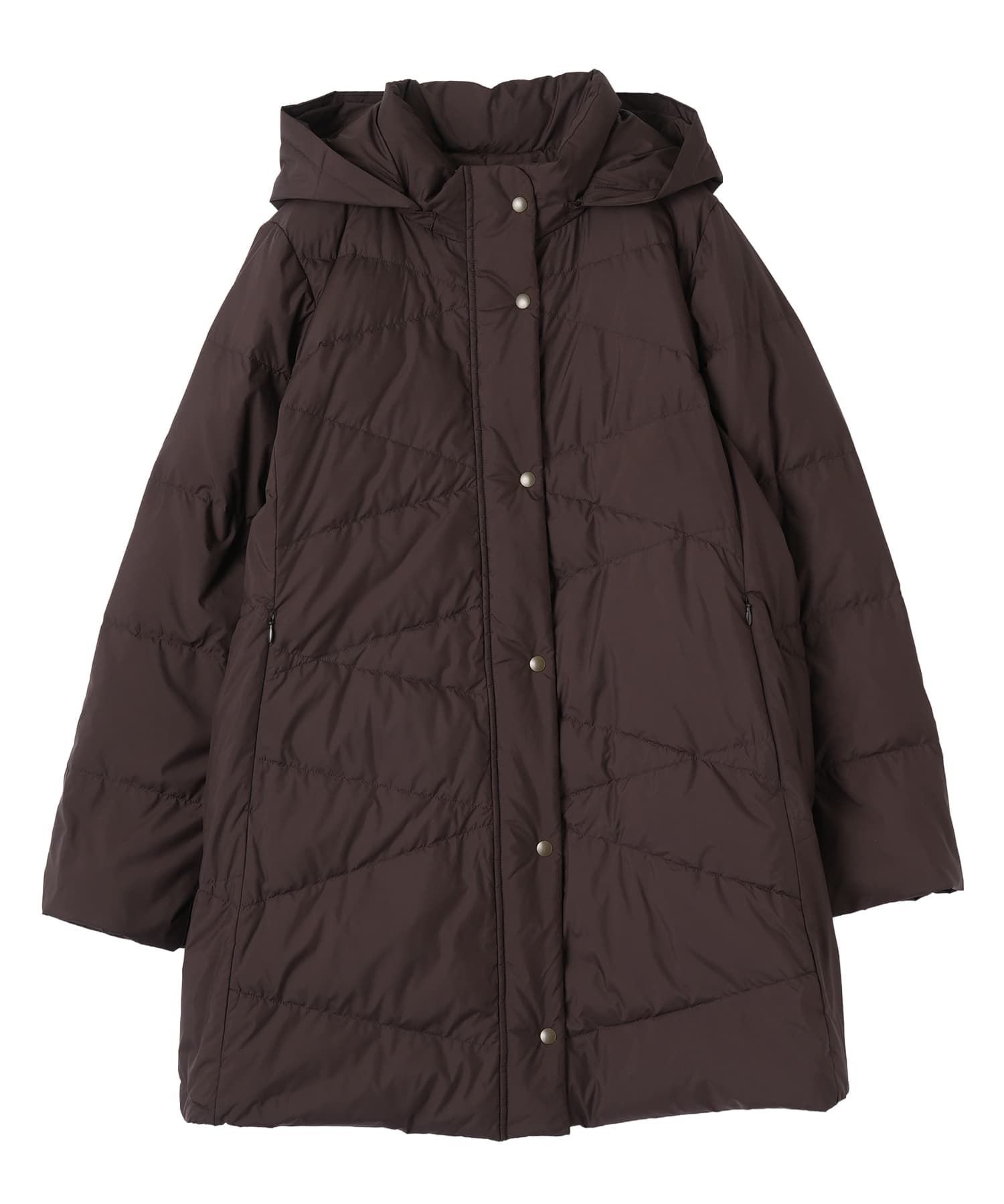 Leilian PLUS HOUSE クロスステッチダウンコート レリアン プラスハウス ジャケット・アウター ステンカラーコート ブルー ブラウン ブラック