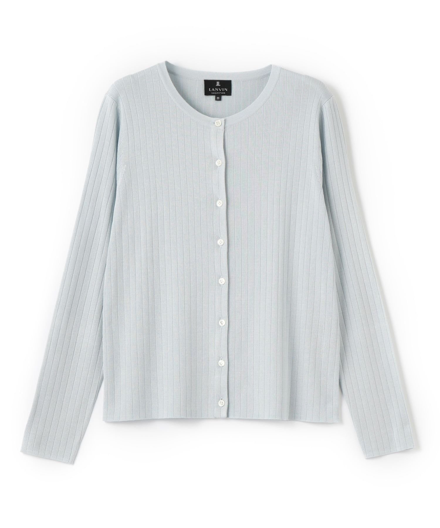【SALE／30%OFF】LANVIN COLLECTION リブデザインカーディガン ランバン コレクション トップス ニット ピンク ホワイト【送料無料】