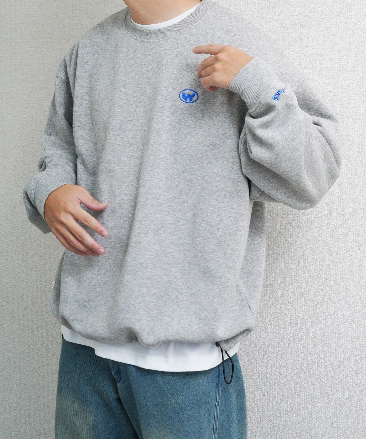 ZIP FIVE ドローコード内蔵 ピス入り刺繍スウェット ジップファイブ/ニルウェイ トップス スウェット・トレーナー ネイビー グレー ブラック【送料無料】
