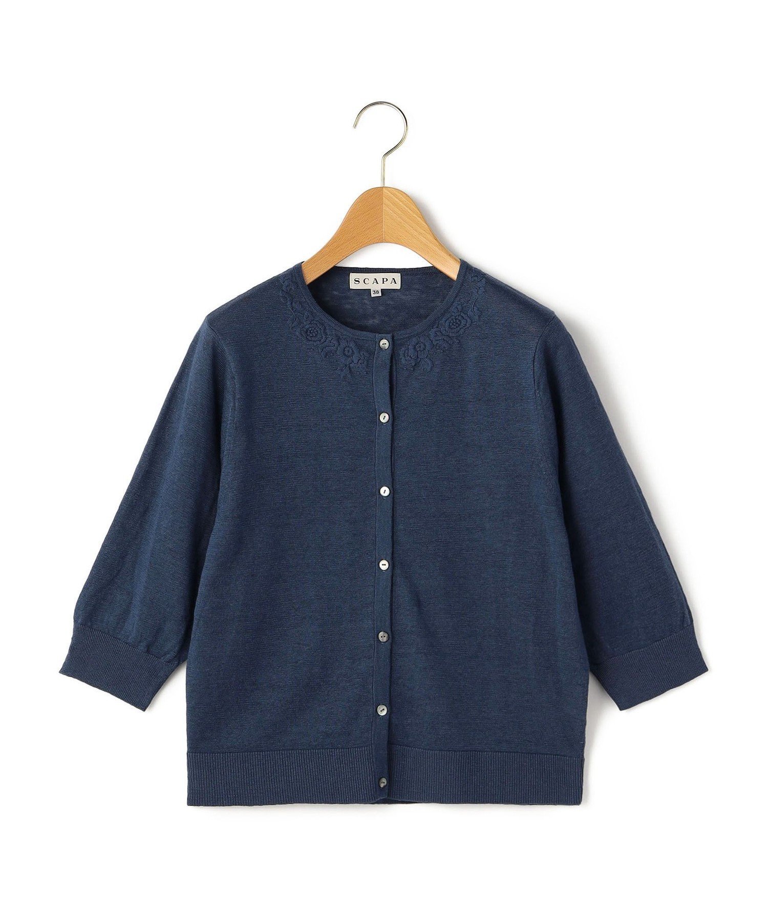 【SALE／44%OFF】SCAPA エンブロイダリーニットカーディガン スキャパ トップス ニット グレー ネイビー【送料無料】 stylife-15622708 Rakuten Fashion サンプル画像2