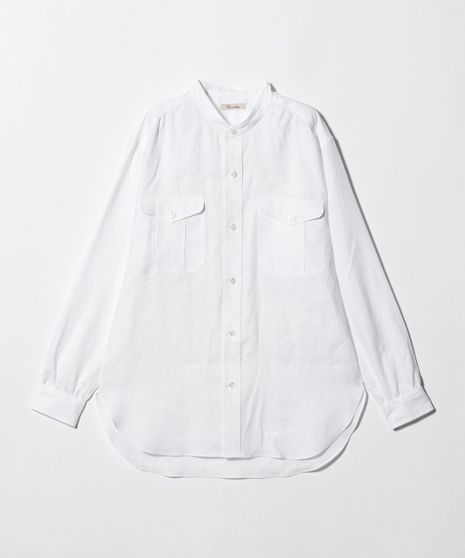 【SALE／50%OFF】UNITED ARROWS ＜Camoshita＞バンドカラー シャツ ユナイテッドアローズ トップス カットソー・Tシャツ ホワイト【送料無料】