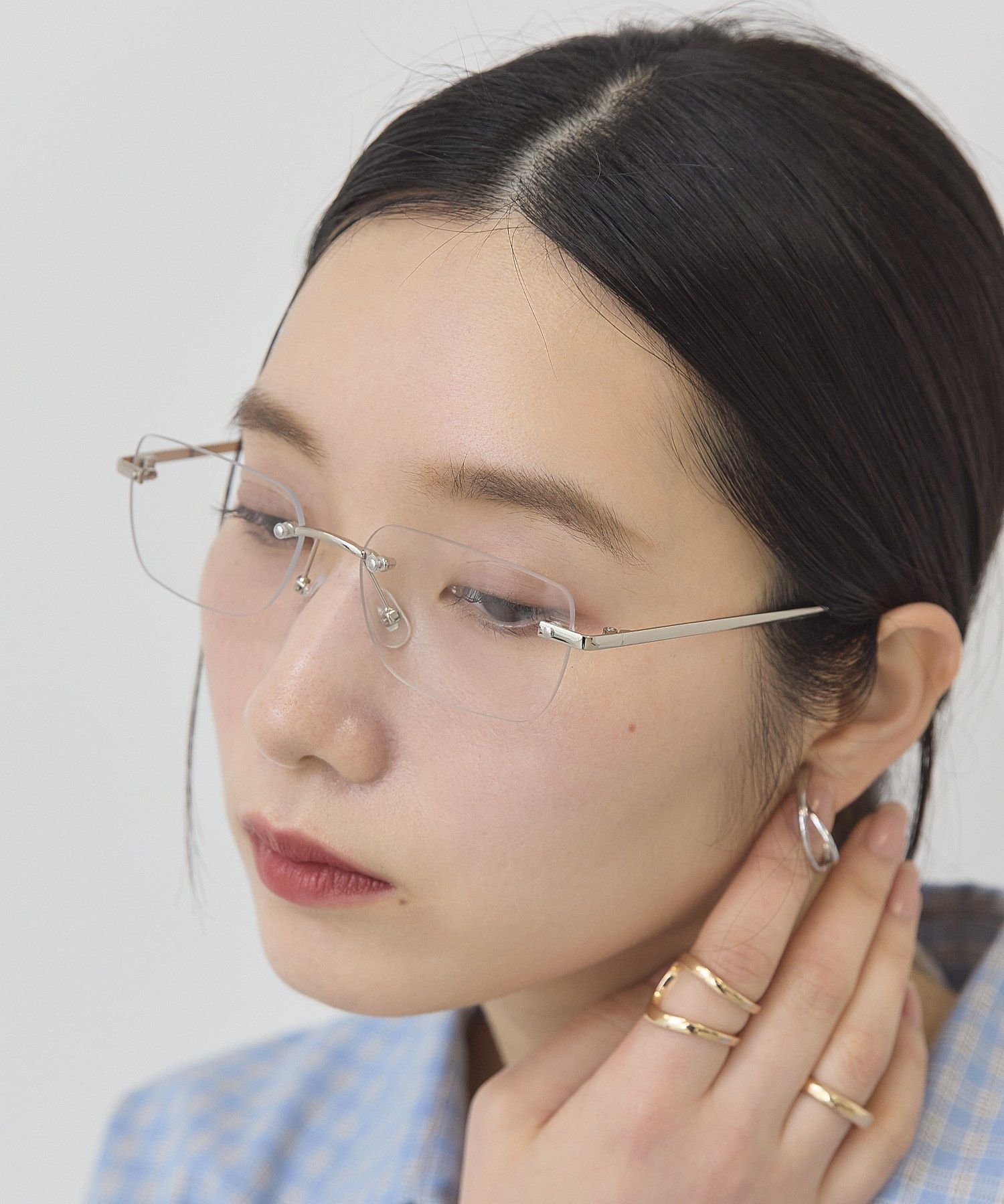 AMERICAN HOLIC 【UVカット調光】リムレスグラス アメリカンホリック ファッション雑貨 その他のファッション雑貨 シルバー