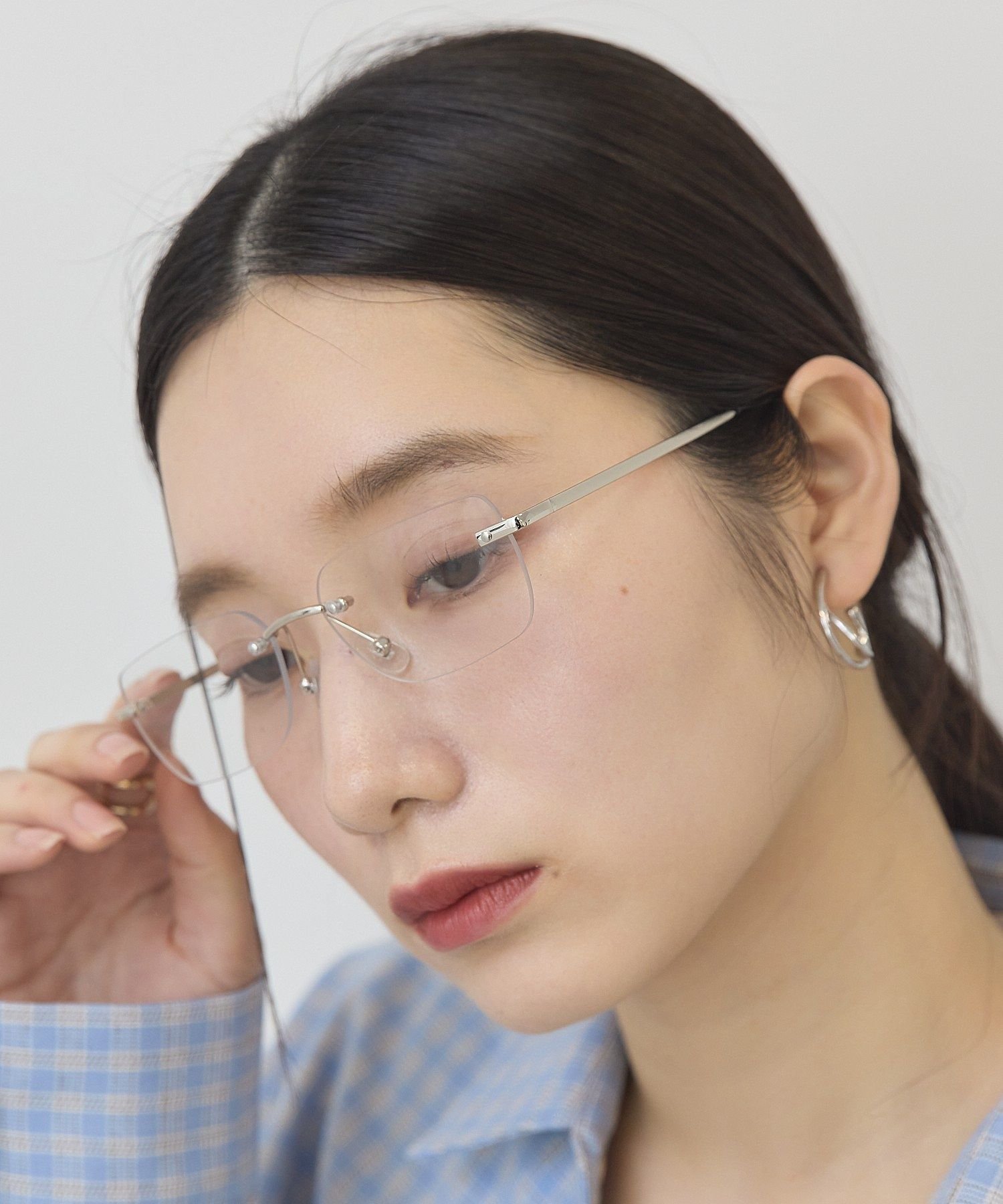 AMERICAN HOLIC 【UVカット調光】リムレスグラス アメリカンホリック ファッション雑貨 その他のファッション雑貨 シルバー