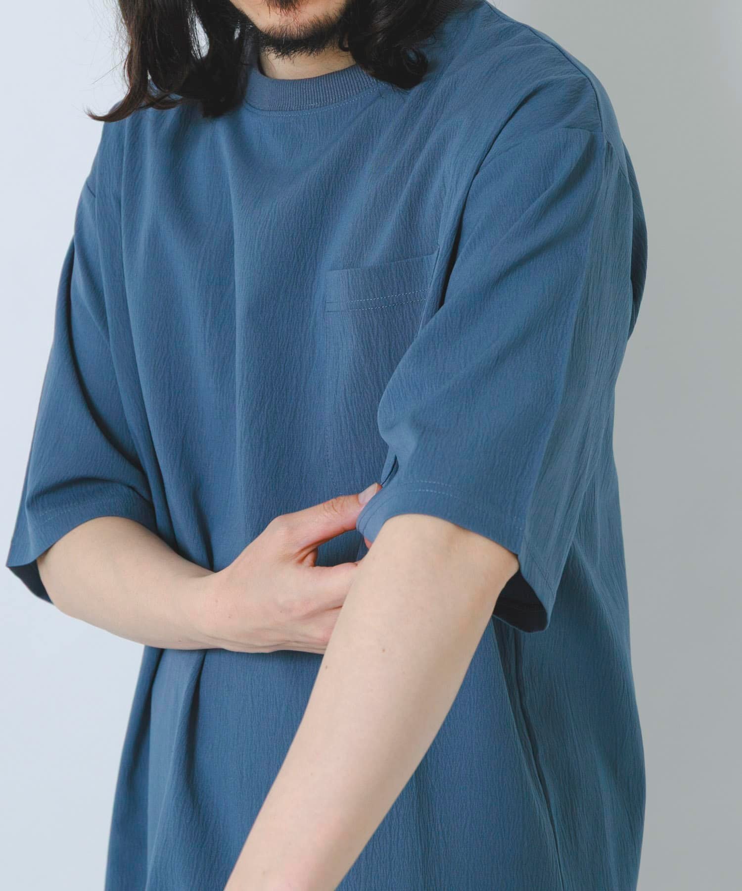 ITEMS 『接触冷感/吸水速乾』クールタッチクレープジョーゼットTシャツ アーバンリサーチアイテムズ トップス カットソー・Tシャツ ベージュ ブラック グレー