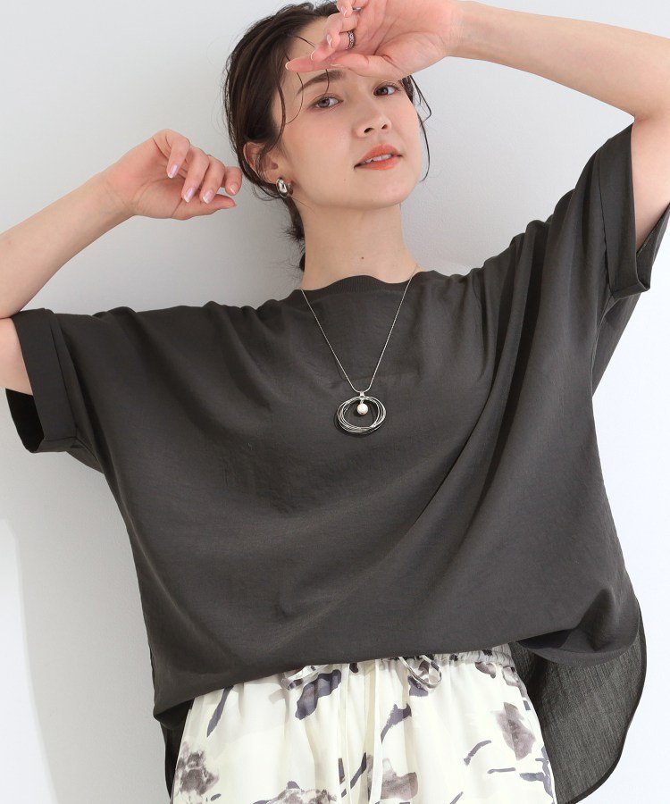 【SALE／20%OFF】SHOO・LA・RUE 【着丈選べる/ひんやり/体型カバー】洗濯後しわになりにくい さらっと快適ドルマントップス シューラルー トップス シャツ・ブラウス ベージュ イエロー グリーン グレー ピンク