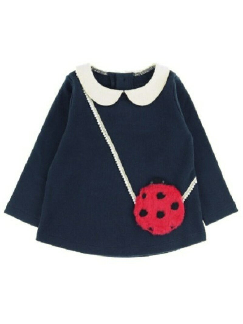 Insect Collection (K)てんとうむしちゃんポシェットチュニック キッズ インセクトコレクション トップス その他のトップス ネイビー ベージュ【送料無料】のサムネイル