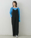 【SALE／55%OFF】RETRO GIRL 麻ライクサロペット レトロガール オールインワン・オーバーオール オーバーオール・サロペット ブラック ベージュ グリーン