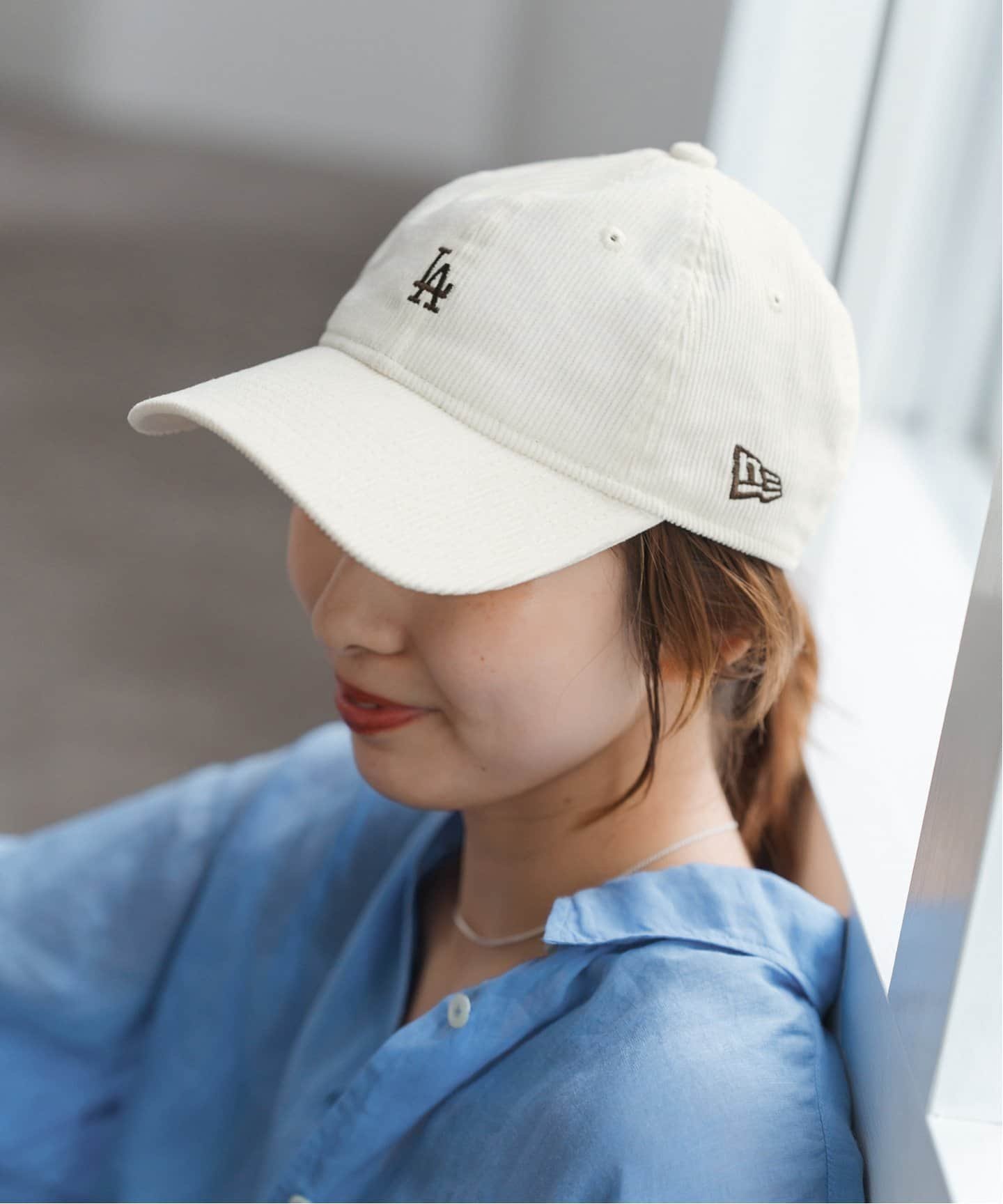 Spick & Span 《予約》NEW ERA / ニューエラ 別注mini logo corduroy cap スピックアンドスパン 帽子 キャップ ネイビー ベージュ【送料無料】のサムネイル