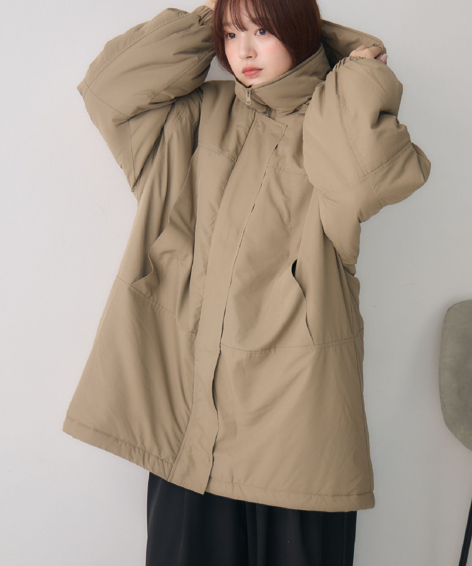 RETRO GIRL フードモンスターJK レトロガール ジャケット・アウター ダウンジャケット・ダウンベスト ブラック ベージュ【送料無料】