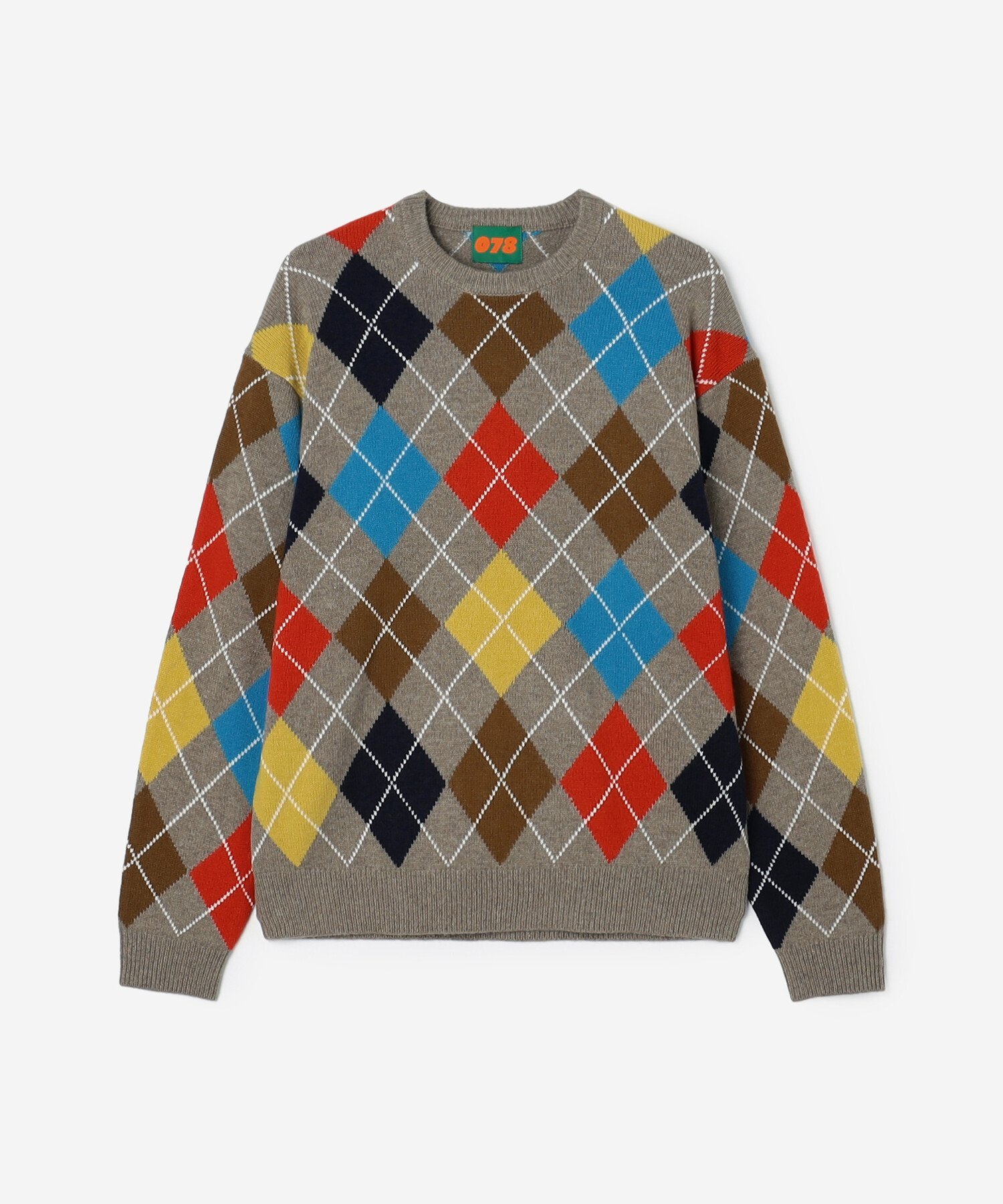 Bshop 078 CITE ｜ アーガイル ニットプルオーバー MEN ビショップ トップス ニット グレー ベージュ ..