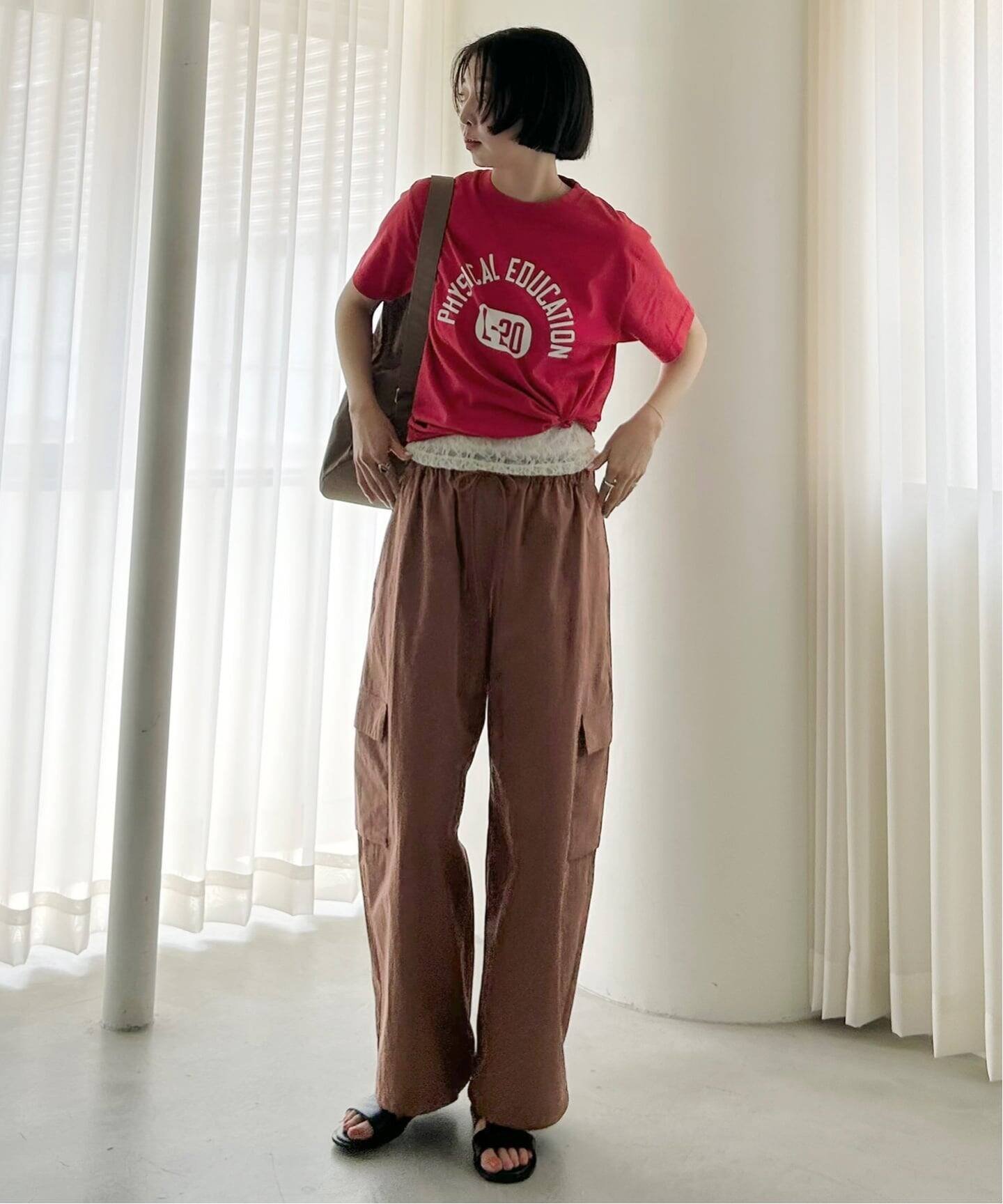 SLOBE IENA 《追加予約》CNドレープポプリンカーゴパンツ スローブ イエナ パンツ カーゴパンツ カーキグリーン ブラウン
