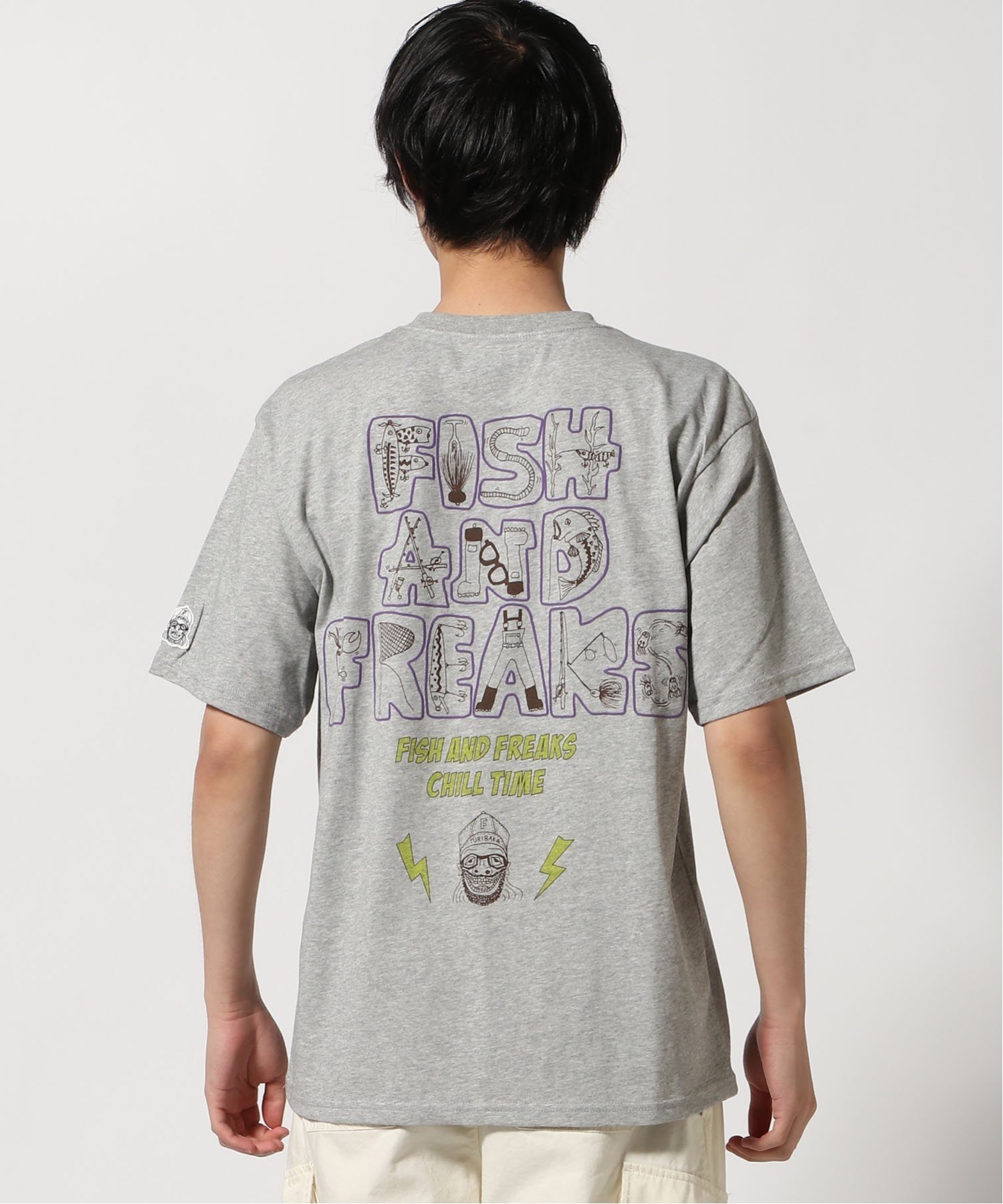 KRIFF MAYER (M)ウェットプロテクトT(釣り) クリフメイヤー トップス カットソー・Tシャツ グリーン グレー パープル ホワイト