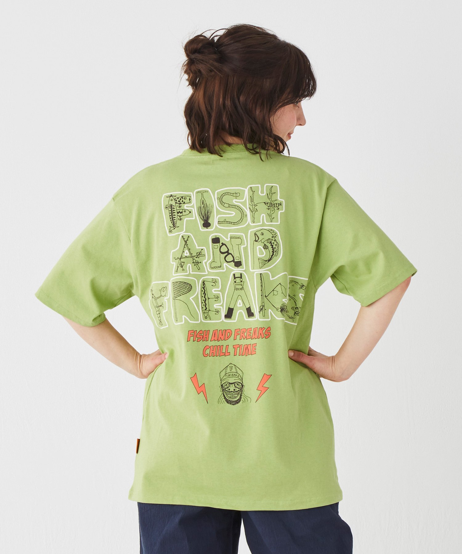 KRIFF MAYER (M)ウェットプロテクトT(釣り) クリフメイヤー トップス カットソー・Tシャツ グリーン グレー パープル ホワイト