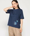 【SALE/30%OFF】CROCODILE CROCODILE/(W)花柄 プリント Tシャツ クロコダイル トップス カットソー・Tシャツ ホワイト ネイビ...