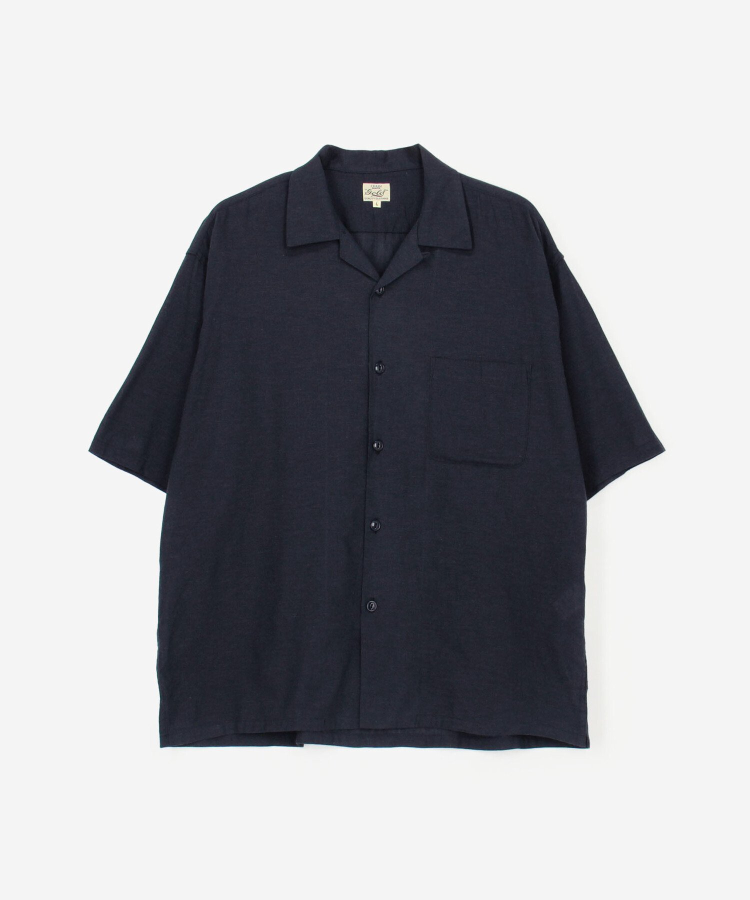 Bshop gold ｜ コットンシャンブレー 半袖オープンカラーシャツ MEN ビショップ トップス シャツ・ブラウス ネイビー ブラック