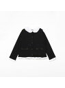 【SALE/50%OFF】COMME CA ISM フェイクレイヤード 長袖ブラウス(140-160cm) コムサイズム トップス シャツ・ブラウス ブラック