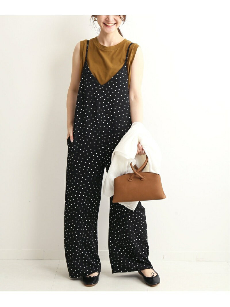 SLOBE IENA ドット キャミサロペット スローブ イエナ オールインワン・オーバーオール オーバーオール・サロペット ブラック【送料無料】のサムネイル