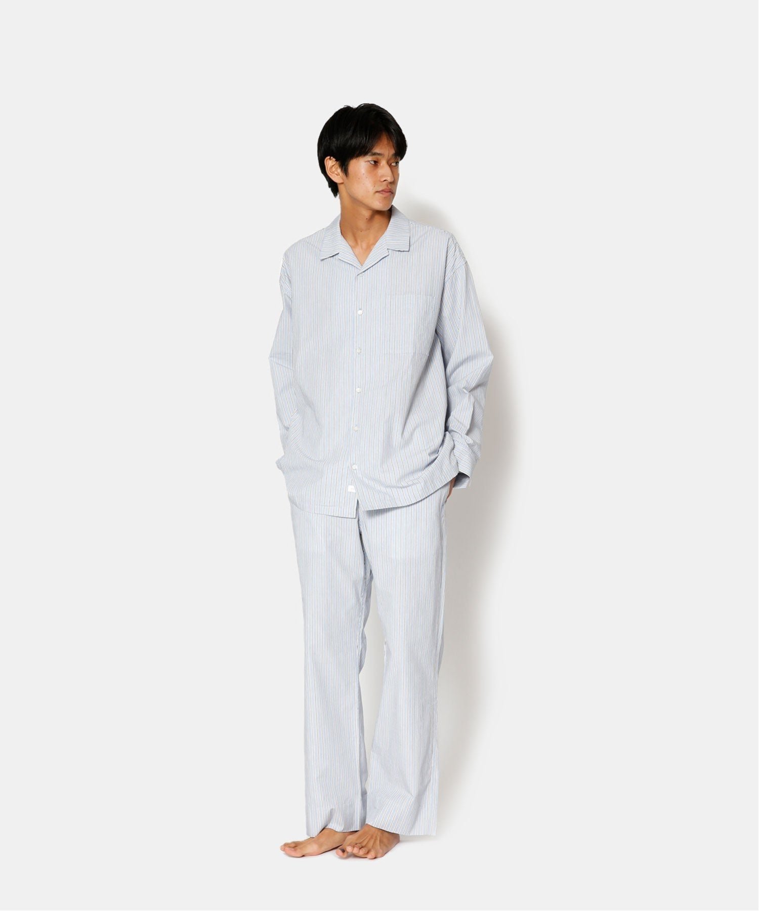 UNDECORATED (U)Organic Cotton Stripe Shirt&Pants アンデコレイテッド インナー・ルームウェア その他のインナー・ルームウェア ブルー ネイビー【送料無料】 1