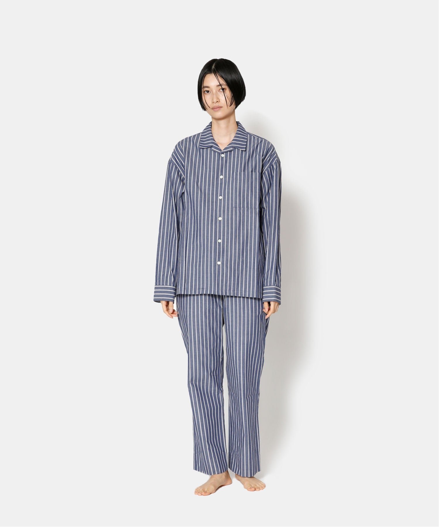 UNDECORATED (U)Organic Cotton Stripe Shirt&Pants アンデコレイテッド インナー・ルームウェア その他のインナー・ルームウェア ブルー ネイビー【送料無料】 2