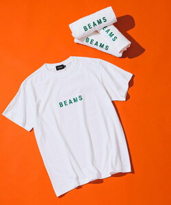 BEAMS T 【Unisex】BEAMS / ロゴ Tシャツ 23SS ビームスT トップス カットソー・Tシャツ ホワイト ブルー【送料無料】
