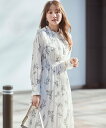 ナチュラルビューティーベーシック 【SALE／30%OFF】NATURAL BEAUTY BASIC スージーフラワープリントワンピース 24SS ナチュラルビューティベーシック ワンピース・ドレス ワンピース ホワイト ネイビー【送料無料】