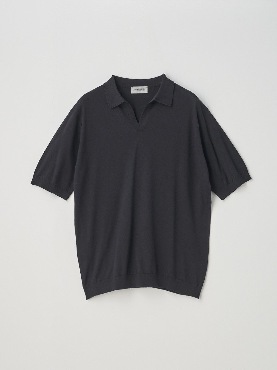 JOHN SMEDLEY Skipper collar Shirt ｜ SYRES ｜ 30G MODERN FIT ジョンスメドレー トップス ニット ブラック【送料無料】