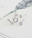 LAKOLE サークルビジューピアス5点セット ラコレ アクセサリー・腕時計 ピアス シルバー ゴールド