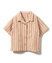 【SALE/30%OFF】こども ビームス ストライプ オープンカラー シャツ(90~130cm) ビームス アウトレット トップス シャツ・ブラウス レッド ...