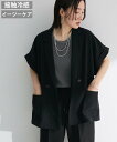 【SALE/20%OFF】Green Parks 麻調フレンチスリーブジャケット グリーンパークス ジャケット・アウター テーラードジャケット・ブレザー グレー...