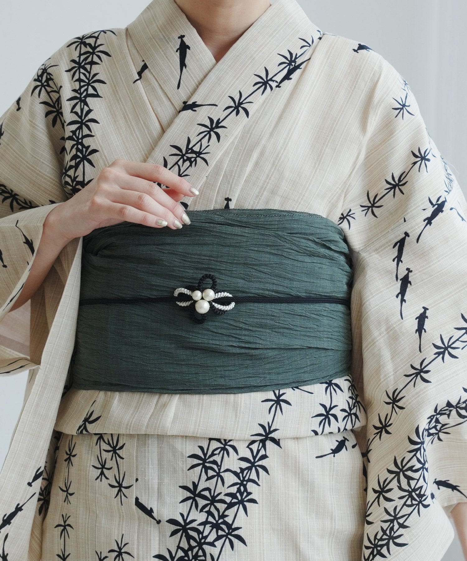 utatane utatane 本麻 小千谷縮兵児帯 カーキ ウタタネ 着物・浴衣・和装小物 和装...