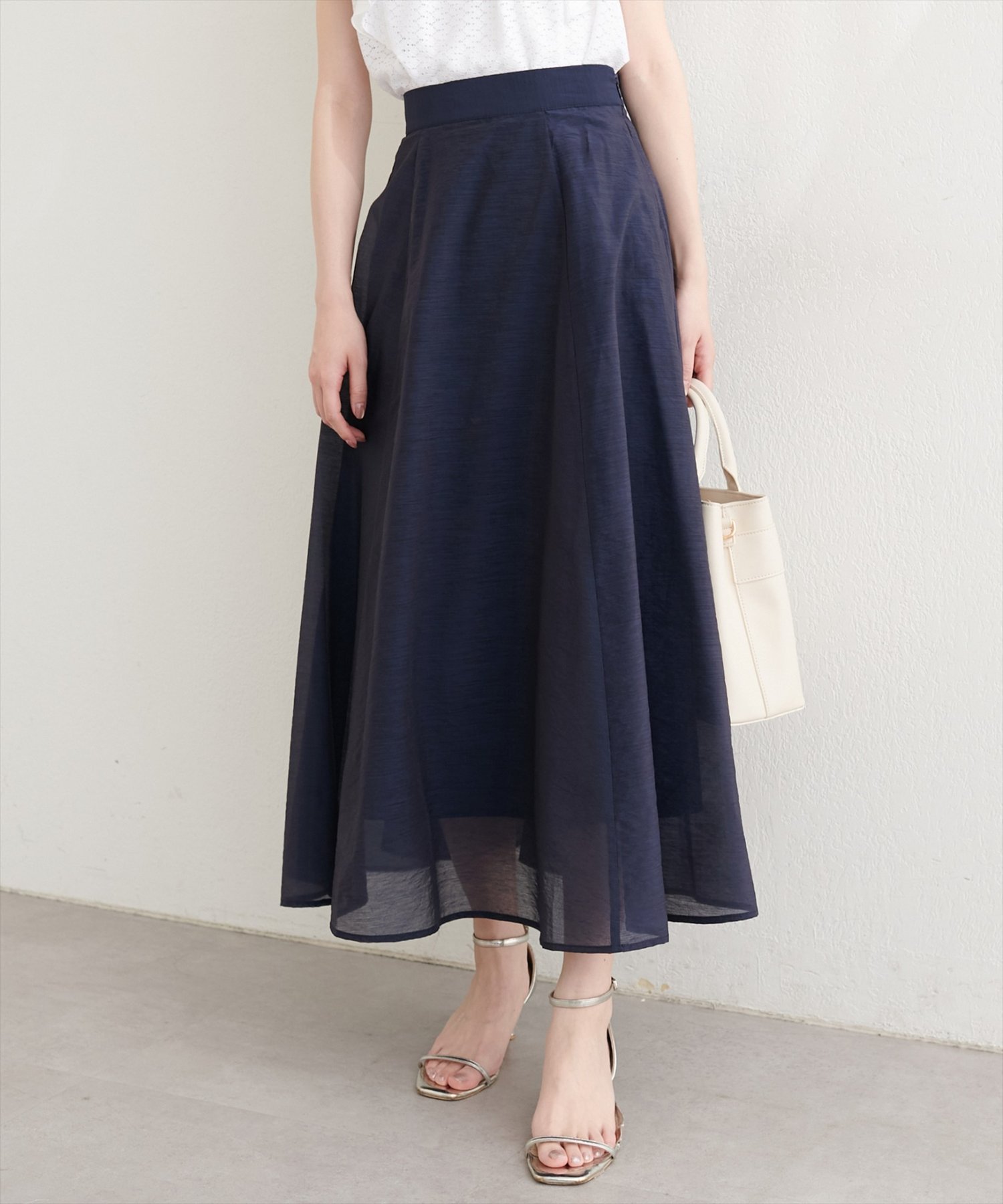 natural couture シアーフレアスカート ナチュラルクチュール スカート その他のスカート ホワイト パープル ネイビー グリーン