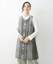 【SALE/50%OFF】GIANNI LO GIUDICE(小さいサイズ) 先染めチェックギャバジンロングジレ メゾンドゥサンク トップス ベスト・ジレ グレ...