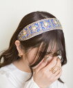【SALE/50%OFF】styiro styiro/フラワー刺繍カチューシャ イストワール ヘアアクセサリー カチューシャ・ヘアバンド ブルー ホワイト ゴー...