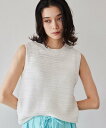 【SALE/20%OFF】BARNYARDSTORM ガーター編みノースリーブニット<ハンドウォッシャブル> バンヤードストーム トップス ニット グレー ホワイト【送料無料】