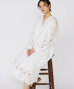 INED レースカフタンワンピース《la veille by SUPERIOR CLOSET》 イネド ワンピース・ドレス その他のワンピース・ドレス ホワイト ブラック【送料無料】