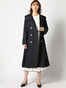 【SALE／50%OFF】LANVIN en Bleu セーラーカラートレンチコート ランバンオンブルー ジャケット・アウター トレンチコート ネイビー【送料無料】