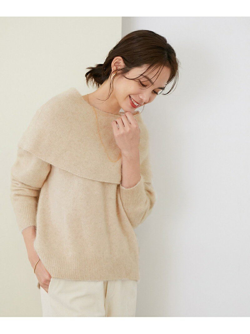 【SALE／40%OFF】ROPE' 【シリーズ】【スヌード付き】ラクーンウールVネックニット ロペ トップス ニット ホワイト ブラウン パープル【送料無料】のサムネイル