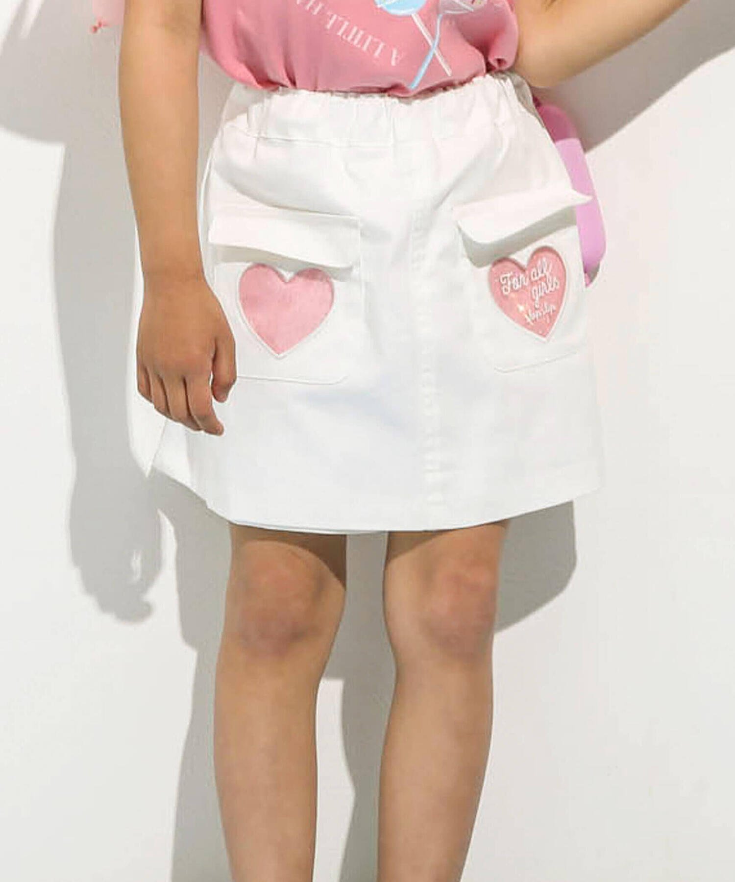 【SALE／50%OFF】SLAP SLIP キラキラハートフラップポケット付きショートパンツ(90~130cm) ベベ オンライン ストア パンツ その他のパンツ ホワイト ネイビーのサムネイル