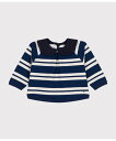 【SALE/20%OFF】PETIT BATEAU ボーダー長袖プルオーバー プチバトー トップス スウェット・トレーナー ネイビー【送料無料】