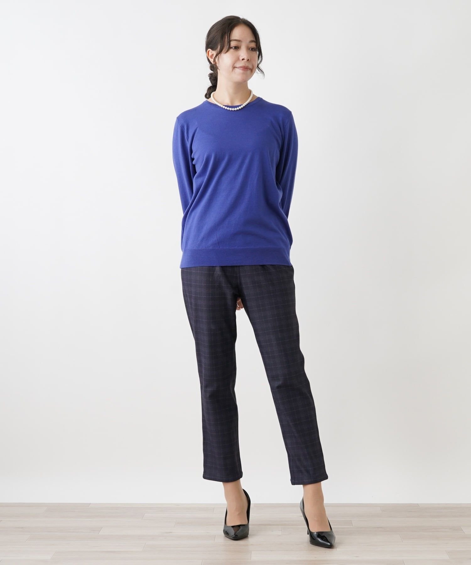 Leilian PLUS HOUSE 【店頭人気】リバーシブルパンツ レリアン プラスハウス パンツ その他のパンツ ネイビー ブラウン