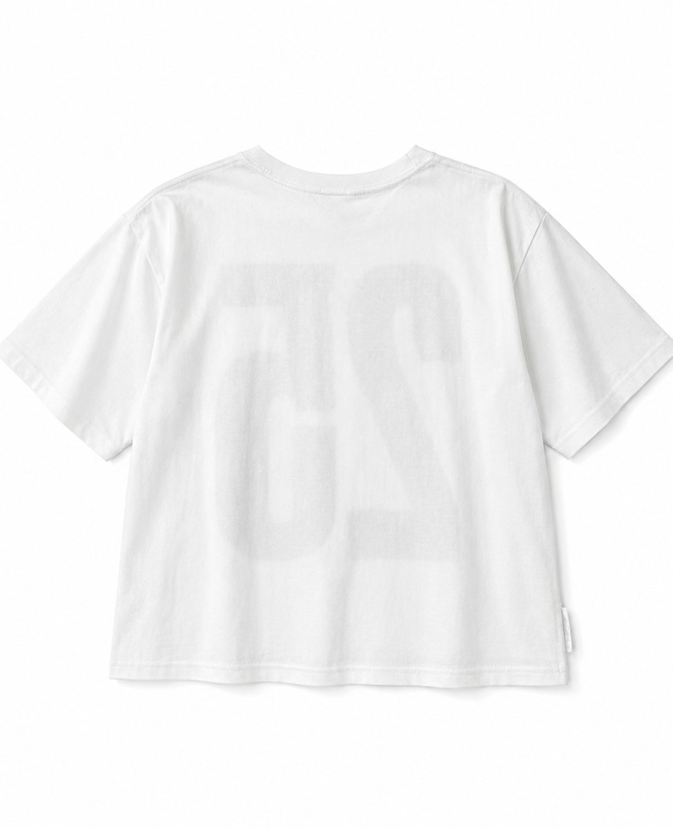 TIARA 《別注》【HEALTHY DENIM/ヘルシーデニム】25THプリントボクシーTシャツ ティアラ トップス カットソー・Tシャツ ホワイト ブラック
