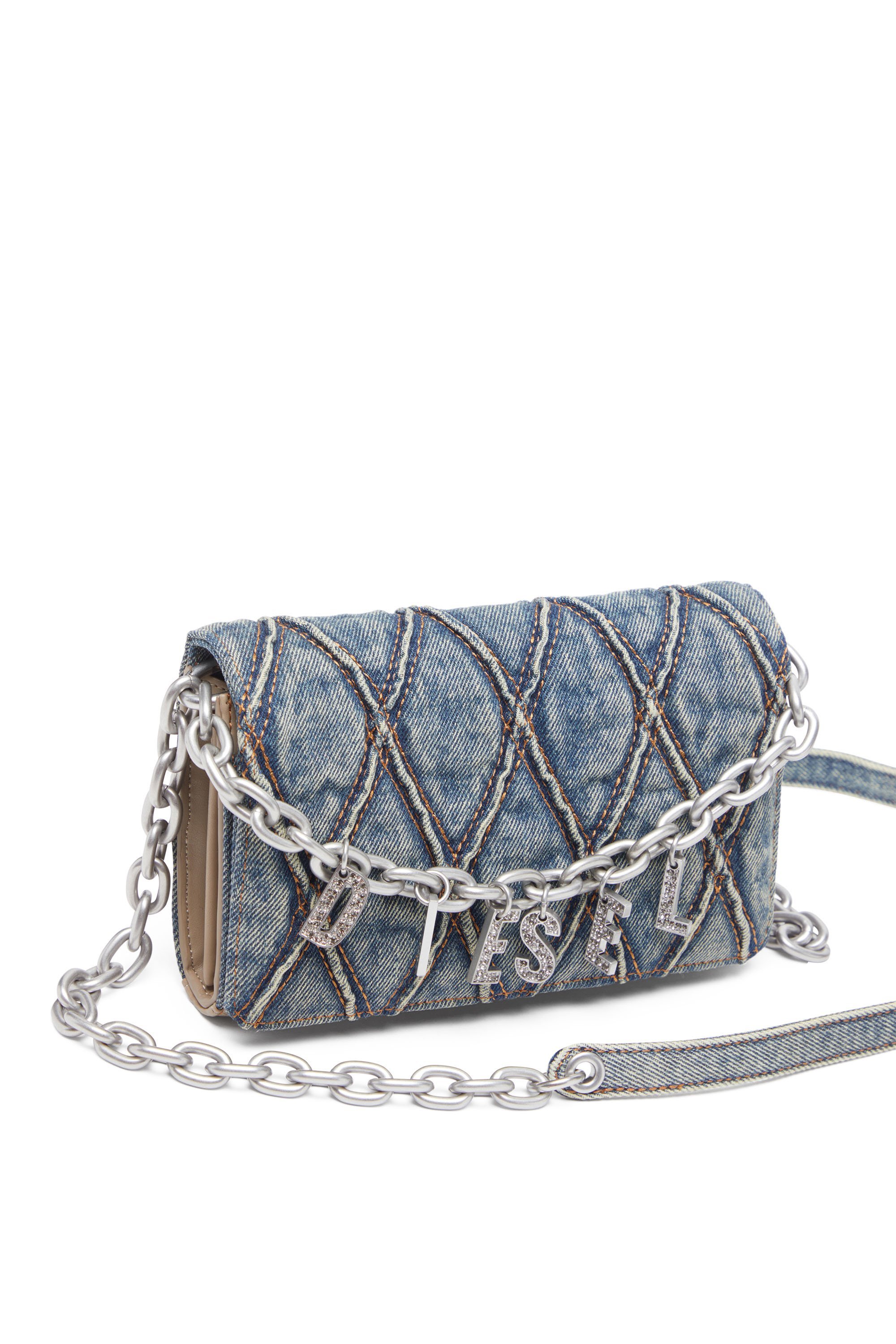 ウィメンズ ウォレットバッグ CHARM-D WALLET STRAP ディーゼル 財布・ポーチ・ケース 財布 ブルー