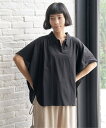 【SALE/50%OFF】LBC with Life シルケット襟付きワンボタンプルオーバー エルビーシー トップス その他のトップス ブラック ホワイト ブル...